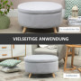 Bänk med Förvaring Pall Oval Form 71 x 51,5 x 42 cm, Ljusgrå