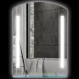 Badrumsspegel med LED-belysning, Glashylla 50 x 12 x 70 cm