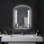 Badrumsspegel med LED-belysning, Glashylla 50 x 12 x 70 cm
