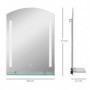 Badrumsspegel med LED-belysning, Glashylla 50 x 12 x 70 cm