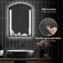 Badrumsspegel med LED-belysning, Glashylla 50 x 12 x 70 cm