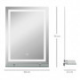 LED Badrumsspegel Dimbar Anti-Fog Touch Switch, Hylla 50 x 70 cm Silver