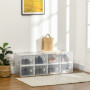 Skoskåp med 8 Fack 28 x 36 x 21 cm DIY Plast Transparent
