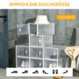 Skoskåp med 8 Fack 28 x 36 x 21 cm DIY Plast Transparent