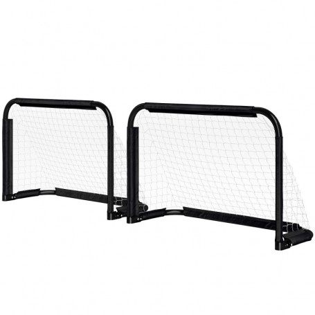 Fotbollsmål 2-pack Hopfällbar 90 x 36 x 60 cm Svart