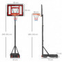 Höjdjusterbar Fristående Basketkorg med Nät och Hjul 205-261 cm