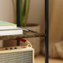 Sidobord 2-pack Glasskiva 3 Nivåer Metallram Brun / Svart