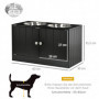 Hundmatningsstation med 2 Rostfria Skålar, Skåpsfack 44L, Vit, 60 x 30 x 35,5 cm