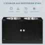 Hundmatningsstation med 2 Rostfria Skålar, Skåpsfack 44L, Vit, 60 x 30 x 35,5 cm