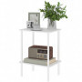Sidobord med Hylla Metallram Vit 40 x 30 x 52,2 cm