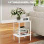 Sidobord med Hylla Metallram Vit 40 x 30 x 52,2 cm