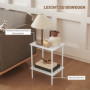 Sidobord med Hylla Metallram Vit 40 x 30 x 52,2 cm