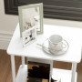Sidobord med Hylla Metallram Vit 40 x 30 x 52,2 cm
