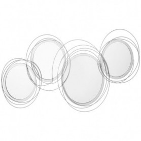 Dekorativ Väggspegel 4 Runda Speglar, Förgylld Metallram 107 x 56 cm