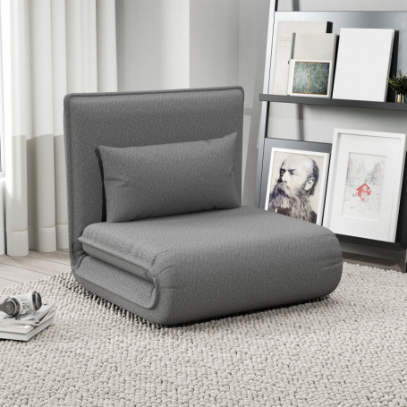 Multifunktionell 3-i-1 Golvstol med Justerbart Ryggstöd och Inbyggd...