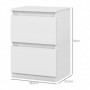 Sängbord med 2 Lådor Vit 39,6 x 32,3 x 56 cm