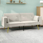 Bäddsoffa 2-sits Justerbart Ryggstöd Beige