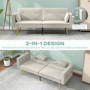 Bäddsoffa 2-sits Justerbart Ryggstöd Beige