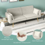 Bäddsoffa 2-sits Justerbart Ryggstöd Beige