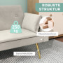 Bäddsoffa 2-sits Justerbart Ryggstöd Beige