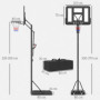 Basketkorg med Höjdjusterbart Ställning 235-305 cm Metallram