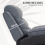 Relax Fåtölj med Lyfthjälp med Fjärrkontroll och Sidfickor, Mörkgrå