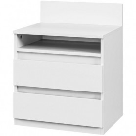 Sängbord 2-pack med Lådor och Hylla Vit