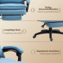 Ergonomisk Kontorsstol med Massagefunktion, Fotstöd Blå Linne