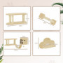 Katt Klättervägg / Tak Set med Klöspelare Beige