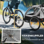 Cykelvagn - Joggingvagn för Barn 2-in-1 Grå Svart