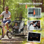 Cykelvagn - Joggingvagn för Barn 2-in-1 Grå Svart