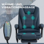 Ergonomisk Kontorsstol med 7 Massagepunkter, Fotstöd Läder Mörkblå