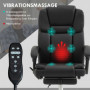 Ergonomisk Kontorsstol med Massage och Värme Läder Svart
