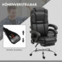 Ergonomisk Kontorsstol med Massage och Värme Läder Svart