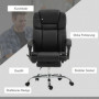 Ergonomisk Kontorsstol med Massage och Värme Läder Svart