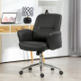 Ergonomisk Kontorsfåtölj med Modern Design och Gungfunktion Svart Läder