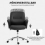 Ergonomisk Kontorsfåtölj med Modern Design och Gungfunktion Svart Läder