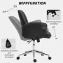Ergonomisk Kontorsfåtölj med Modern Design och Gungfunktion Svart Läder