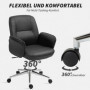 Ergonomisk Kontorsfåtölj med Modern Design och Gungfunktion Svart Läder