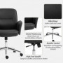 Ergonomisk Kontorsfåtölj med Modern Design och Gungfunktion Svart Läder