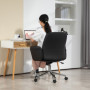 Ergonomisk Kontorsfåtölj med Modern Design och Gungfunktion Svart Läder