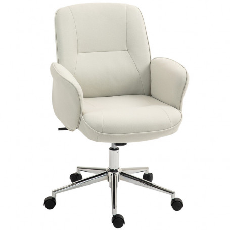 Ergonomisk Kontorsfåtölj med Modern Design och Gungfunktion Krämvit