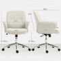 Ergonomisk Kontorsfåtölj med Modern Design och Gungfunktion Krämvit