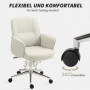 Ergonomisk Kontorsfåtölj med Modern Design och Gungfunktion Krämvit