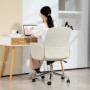 Ergonomisk Kontorsfåtölj med Modern Design och Gungfunktion Krämvit