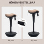 Balanspall, Rörlig Sits, Ergonomisk Höjdjusterbar 68,5-83,5 cm, Brun