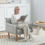 Relax Fåtölj Flexy Avtagbara Ben 75 x 68 x 78 cm Läder Ljusgrå
