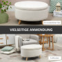 Bänk med Förvaring Pall Oval Form 71 x 51,5 x 42 cm, Beige