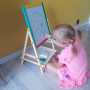 Dubbelsidig magnetisk och roterande krit- och whiteboard för barn