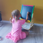 Dubbelsidig magnetisk och roterande krit- och whiteboard för barn